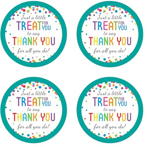 180 PCS Thank You for All You Do Stickers Appreciation Thank You Stickers 2 Inch Colorful Dots Just for You Sticker for Teachers Nurses Employees Mail Envelope Packaging Gift Wrapping Label Stickers