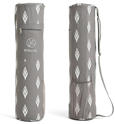 Classic Yoga Mat Bag Adjustable Shoulder Carry (Grey)