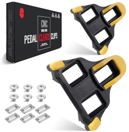 CNCLOL Rennrad Cleats für Shimano SPD SL（SM-SH10/SM-SH11/SM-SH12）,Schuhplatten SPD sl für Shimano Pedalplatten Rennradschuhe.gelb