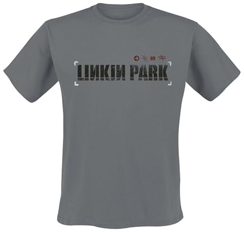 Linkin Park Hybrid Theory Homme T-Shirt Manches Courtes Anthracite 100% Coton Regular/Coupe Standard