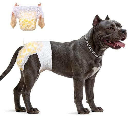 Flying Paws Pannolini Cane Femmina, XL-15, Pannolini per Cani Femmina con Elastico in Vita Completamente Avvolti, Assorbimento a Tutto Tondo e a Prova di Perdite, Usa e Getta Per Cani