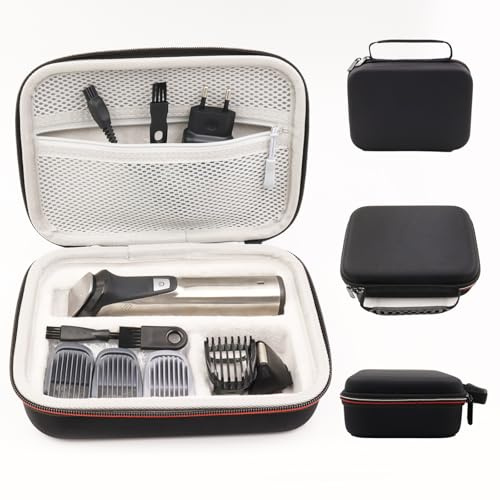 Funda para afeitadora eléctrica Philips Norelco Series 3000 5000 7000 MG3750 MG5750/49 MG7750/49 – Maquinilla de afeitar húmeda para hombre, estuche de viaje con organizador, resistente a golpes y