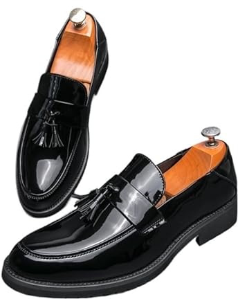 AD-BCrbgen Mocassins Noirs for Hommes, Chaussures habillées Formelles, Chaussures d'affaires décontractées et Confortables en Cuir, activités de Bureau élégantes, Artisanat raffiné(Black_44)
