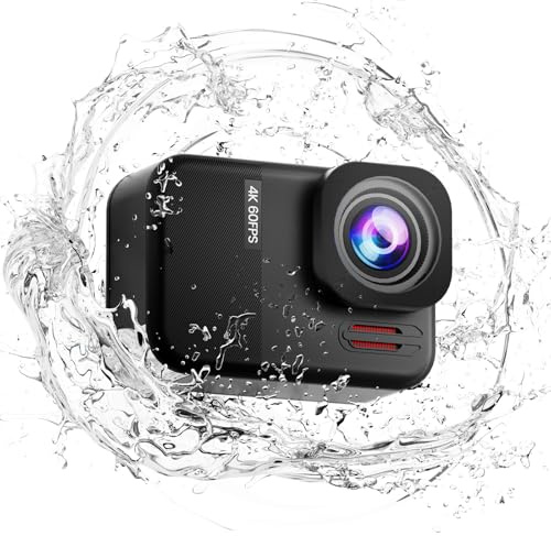 Yolansin Action Camera 4K60fps Underwater - IPX7 10M Waterproof Action Cameras, 48MP Touchscreen Sports Camera with 6-Axis Stabilization, 8X Zoom WiFi Camera for Diving, Cycling, Outdoor Sports