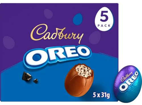Cadbury Dairy Milk Oreo Filled Chocolate Egg, Filled with Crunchy Biscuit Pieces & Oreo Creme, Multipack of 5 x 31 g (Pack of 1)