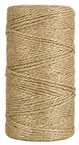 tenn well 1.2mm Jute Twine String, 100m Natural Jute Twine Garden String for Gift Wrapping, Packing and Crafts Decorations (Brown)