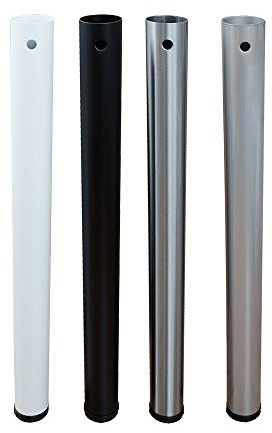 Tischbein rund 710 x 60 mm schwarz matt (RAL 9005) aus Stahl, mit besonders stabiler Montageplatte