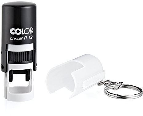 Stempel Colop Printer R 12 mit Schlüsselanhänger custom (ø12 mm - 2 Zeilen) mit individueller Textpl