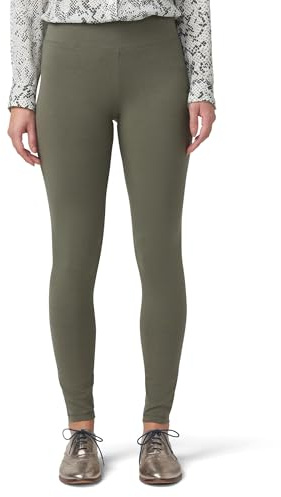 HUE Women's Ultra Soft Cotton Leggings with Wide Waistband, Full and Capri Length, Bungee Cord, Large