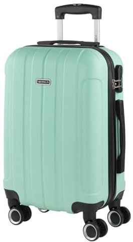 ITACA - Bagaglio A Mano Rigido Leggero Bagaglio A Mano 55X40X20 con 4 Ruote Silenziose Trolley Cabina Viaggio Aereo Ergonomico Durevole. Compatibile Ryanair, Menta