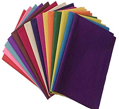 Multi Coloured Paper Decorative Solid Colour Paper for Art Craft, Gift Wrapping, and Kids Art – Assorted Tissue Paper 50 x 70 CM (100)
