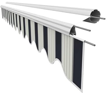 Leudus Markisen Volant Markisenbespannung Sonnenschutz Ersatzstoffe 4.85m*23cm SPD037 Sonnenmarkise fertig genäht