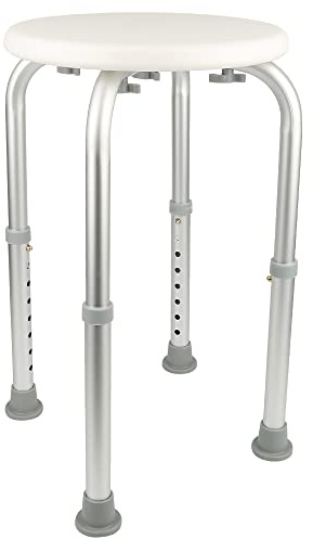 Sgabello Bagno in Alluminio Altezza Regolabile Sedile Doccia Sedia Vasca Ausilio per Anziani, Piedini in gomma Antiscivolo