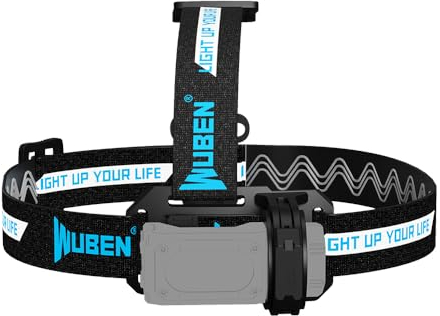 WUBEN E7 Verstellbare Scheinwerferhalterung, schwarzes Scheinwerferband, LED-Scheinwerferband, geeignet für Outdoor-Aktivitäten, Camping, Wandern, Angeln, Spazierengehen und andere Outdoor-Werkzeuge
