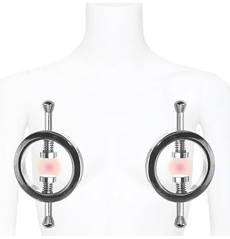 1 Paar Bondage Edelstahl Brustklammern Nippelklemmen Einstellbare Metall SM Nippelklemmen Sklave Erotik Fesseln BDSMs Toys für Frauen und Männer (B)