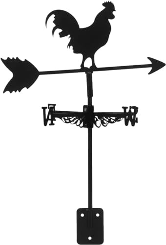 Girouette de toit décorative en forme de coq - Noir - Aspect fer forgé