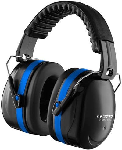 GUKOY Ear Defenders Adults, SNR 33 dB Hearing Protection for Shooting, Noise Cancelling Headphones for Autism, DIY, Mowing, Construction, Adjustable Ear Protectors for Men Women (Blue)