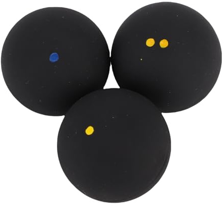 UPALDHOU Balles de Squash, 3 Pièces Simple Bleu Simple Jaune Double Point Jaune pour la Pratique de L'entraînement Professionnel