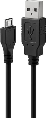 Premium High Speed Micro USB Cable - Fast, Durable Charging Cable for Smartphones, PS4 Controller, Portable Hard Drives, Power Banks, Portable Bluetooth Speakers, SAT NAV and More - Black