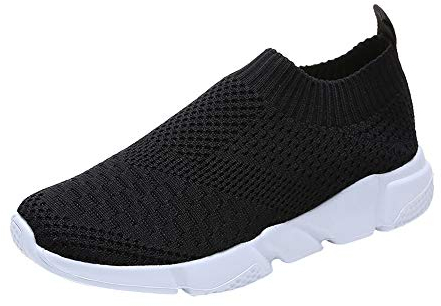 MRULIC Damen Atmungsaktives Mesh Netz Sneakers Outdoor Mesh Schuhe Casual Lace Up Komfortable Sohlen Laufsportschuhe Laufschuhe(Schwarz,40 EU)