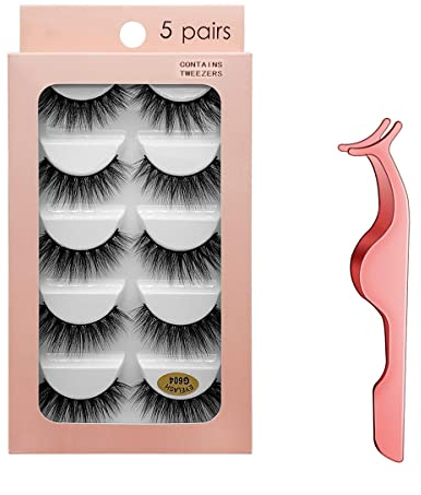 Faux Cils 10 Paires De Cils 3D Réutilisables Faits à La Main, Des Faux Cils épais Et Naturels Contiennent Des Pinces à Cils En Acier Inoxydable (G604)