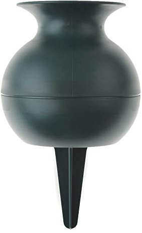 Matches21 Vase funéraire en plastique et piquet de terre Décoration funéraire résistante au gel Vert 22 cm