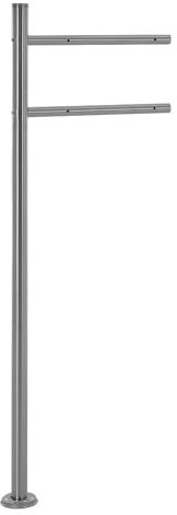 ML-Design Soporte de Buzón de Pedestal Plata en Acero Inoxidable con Recubrimiento de Polvo Poste de Correos Independiente para Atornillar 120cm de Altura Barras Redondas Diseño Moderno para Hogar