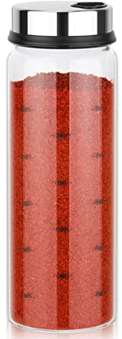 LEEPAT Barattoli per spezie rotondi con 4 tipi di spezie per spezie o erbe in cucina o grigliate all'aperto, 300 ml