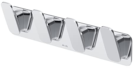 AM.PM Inspire 2.0 4er-Set Handtuchhaken - Robuste Wandhaken aus Edelstahl für Badezimmer und WC, 4 Stück Haken, Wandmontage, Chrom (Modell AIB35900)