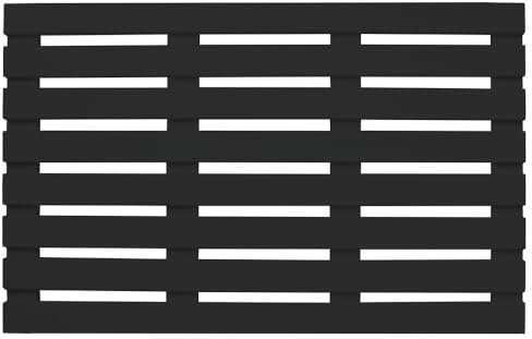 Unibos | Premium Rectangular Wooden Bath Mat | Non Slip – Non Slip Bath/Shower Mat – Easy Clean Non Slip Shower Mats– Comfortable for Feet – Draining Holes – Modern Design (BLACK)