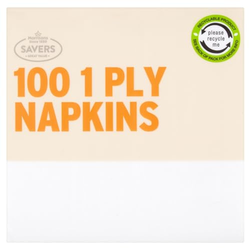 Morrisons Savers 1 Ply White Napkins 100 Pack