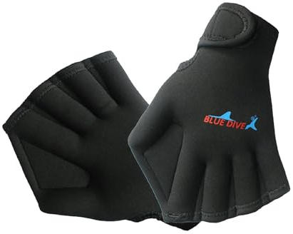 harayaa Schwimmhandschuhe, Schwimmhandschuhe mit Schwimmhäuten, Tauch- und Schnorchelflossen-Handhandschuhe für Kinder und Erwachsene , SCHWARZ