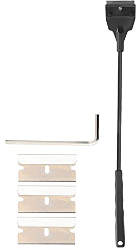 Yosoo Aquarium-Algenschaber mit Langem Griff, Austauschbare Klingen Zum Reinigen von Algen, Eckenreinigung für Glastanks (Standardschaber)