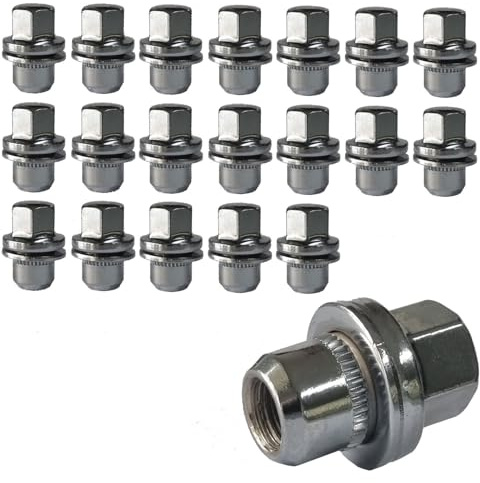 20 dadi per ruote piatte, per cerchioni M14 x 1,5, dado piatto SW22, altezza 34 mm, compatibili con Land Rover, Range Rover