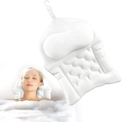 KBIBCK Almohada Bañera, Cojin Bañera, con Tecnología de Malla Transpirable, es una opción Ideal para Uso doméstico, ofreciendo Soporte para la Cabeza, los Hombros y la Espalda