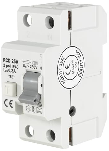 REV FI, Schutzschalter 2-polig, Höhe 68mm, 25A, 0,3A, Typ A, grau