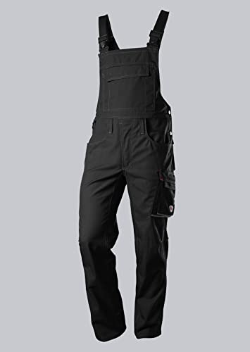 BP 1798-720-32-46l Latzhose, Stretch-Hosenträger mit Clipbefestigungen, 305,00 g/m² Verstärkte Baumwolle, schwarz, 46l