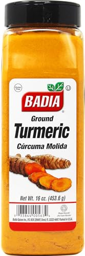 Badia Ground Turmeric Powder, 16 oz - Premium Curcuma Seasoning for Cooking, Golden Flavor & Rich Aroma
