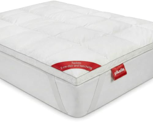 What the Sleep - Topper de Plumas 140x190 cm - Sensación Nube - Sobrecolchón Grosor 5 cm, Pluma 100%, Transpirable Gran Acogida, Extrasuave, Cubrecolchón