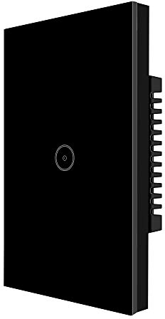 UseeLink Interruttore Della Luce Intelligente WiFi, con Touch Screen in Vetro Temperato, 3 Gang, Funziona con Alexa/Google Home, Telecomando, Timer, Conduttore Neutro Richiesto, Nero (1 PCS) (1 gang)