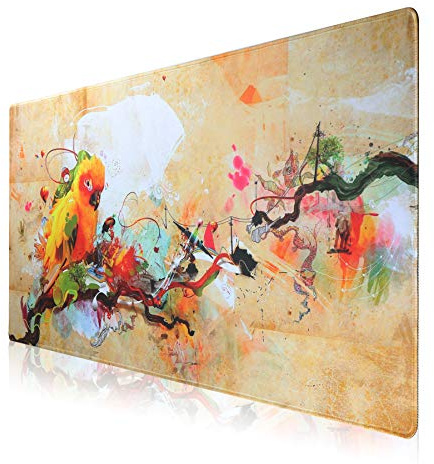 Jahosin Tapis de Souris de Jeu XXL, Tapis de Souris étendu Bords Cousus 2MM Base en Caoutchouc antidérapant 90x40cm Tapis de Bureau pour jeux/bureau/affaires-90x40 birduk