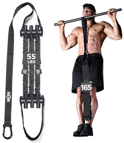 Innstar Pull Up Assistance Bands, 3 Heavy-Duty Adjustable Pull Up Bands Set, Pull Up Bands Assistance Bands for enhanced strength training - Patent (Black 165lbs adjustable resistance)