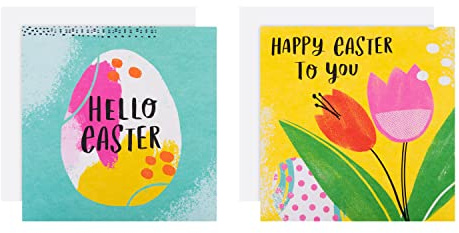 Hallmark Confezione di biglietti di Pasqua di beneficenza – 10 biglietti in 2 disegni contemporanei