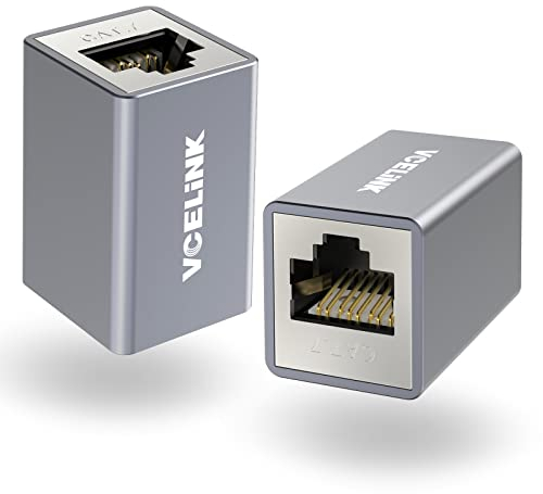 VCELINK LAN Kabel Verlängerung RJ45 Kupplung 10 Gigabit netzwerkkabel verbinder lan verbinder für lan verlängerung für Cat7/Cat6a/Cat6/Cat5e, 2 Stück