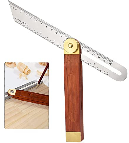 Cuadrados de Carpintería, Falsa Escuadra acero Inoxidable mango Aluminio, Bisel Deslizante Ajustable Herramienta, para Carpinteros, Arquitectos