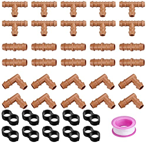 HUAZIZ 40 Pcs Bewässerungssystem Set Tropfbewässerung Sprinkler Bewässerungsanschluss Schlauch T-Stücken Bewässerungszubehör Für Garten, landwirtschaftliches Bewässerungssystem