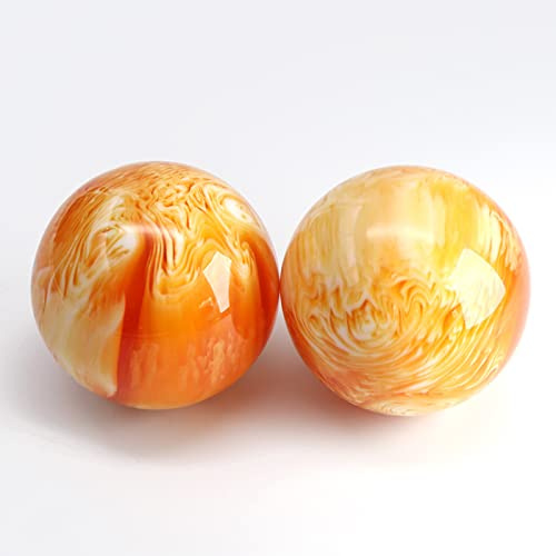 1 paire de boules de handball en résine naturelle - Doré et noir - Corail - Cire d'abeille - 50 mm