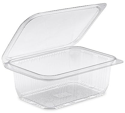 Générique 100 barquettes fraicheur à charnière 750 cc en plastique PET pour salade et aliments froids