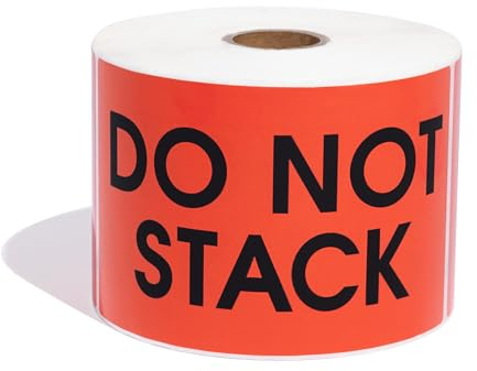 Aegis Adhesives - 3 X 5 Red Do Not Stack Stickers (1 Roll, 500/Roll) Shipping and Moving Boxes Warning Labels with Permanent Adhesive