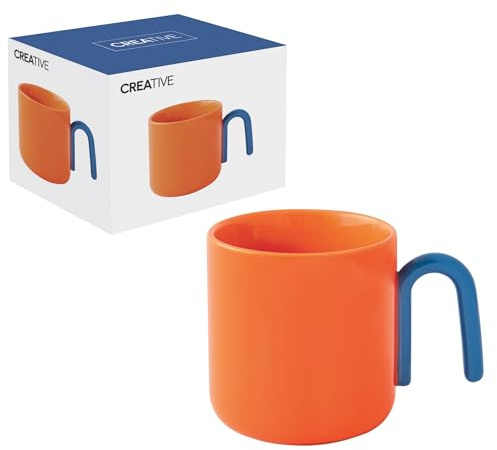 Easy Life - Juego de 1 taza de 35 cl, de porcelana creativa color naranja